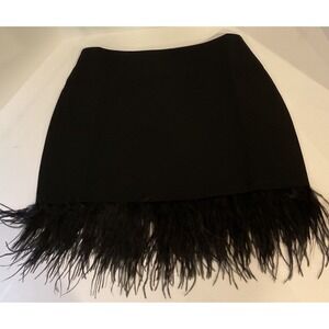 Edit by Nine Black Mini Skirt With Feathers Size Small New with Tags